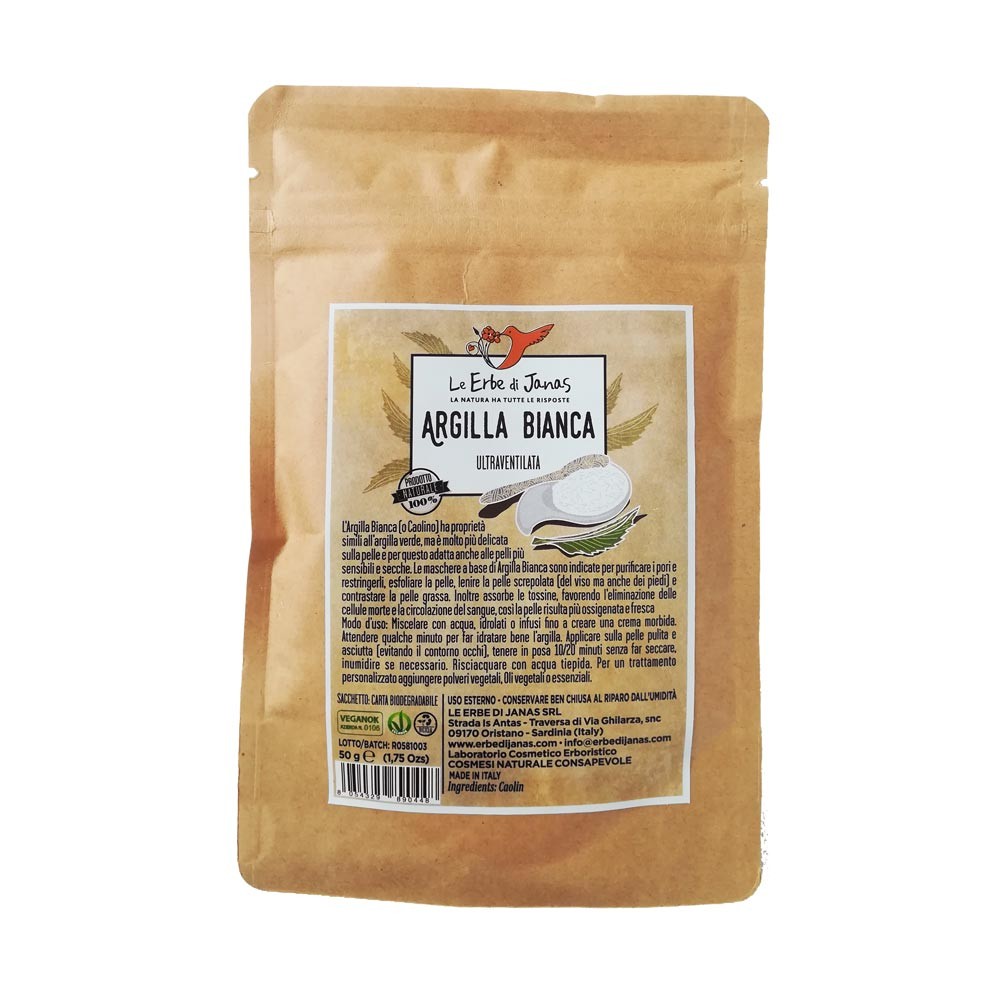 Argilla Bianca 250 gr - Le erbe di Janas