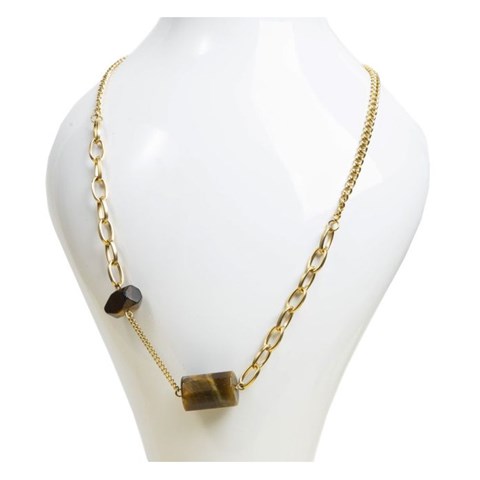 COLLANA CON PIETRE IN OCCHIO DI TIGRE