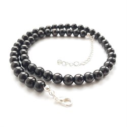 COLLANA DI SHUNGITE - PERLE TONDE 8 mm Cristalli e altro