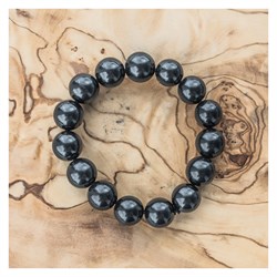 BRACCIALE DI SHUNGITE - PERLE TONDE 12 mm Cristalli e altro