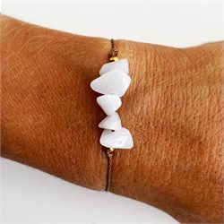 BRACCIALE CHIPS LINE - GIADA BIANCA Cristalli e altro