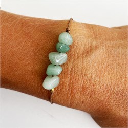 BRACCIALE CHIPS LINE - AVVENTURINA VERDE Cristalli e altro