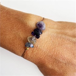 BRACCIALE CHIPS LINE - FLUORITE ARCOBALENO Cristalli e altro