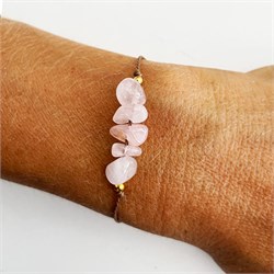 BRACCIALE CHIPS LINE - QUARZO ROSA Cristalli e altro