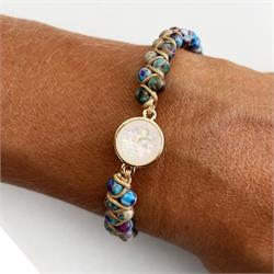 BRACCIALE IMPERIAL - OPALE NOBILE & DIASPRO MULTICOLORE zzz Elements of Nature