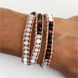 BRACCIALE CHARM - AGATA - GIADA - HOWLITE *Non più assortito