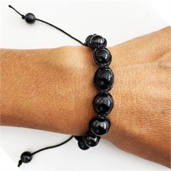 BRACCIALE MACRAMÈ NERO - SHUNGITE Cristalli e altro