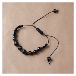 BRACCIALE MACRAMÈ NERO - SHUNGITE Cristalli e altro