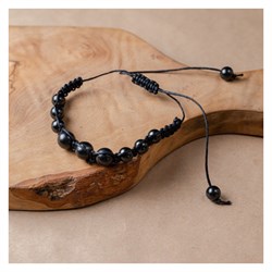 BRACCIALE MACRAMÈ NERO - SHUNGITE Cristalli e altro