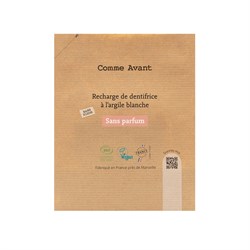 DENTIFRICIO IN PASTA ALL'ARGILLA BIANCA - SENZA PROFUMO Ricarica - 180 ml Comme Avant