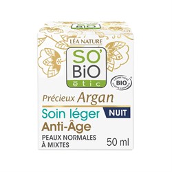 PREZIOSO ARGAN - CREMA LEGGERA NOTTE ANTI-AGE So'Bio étic