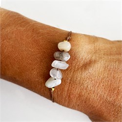 BRACCIALE CHIPS LINE - PIETRA DI LUNA BIANCA Cristalli e altro