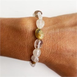BRACCIALE PEPITA - QUARZO RUTILATO DORATO *Non più assortito