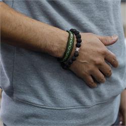 BRACCIALE RUDRAKSHA NERO CON BUDDHA Cristalli e altro