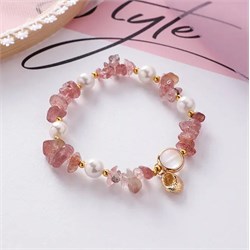 BRACCIALE CHIPS PEARL - QUARZO FRAGOLA Cristalli e altro