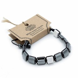 BRACCIALE  SHAMBALLA  EMATITE - DIASPRO BIANCO Cristalli e altro