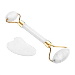 RULLO MASSAGGIO + PIETRA GUA-SHA - GIADA BIANCA Beauty device & Accessori