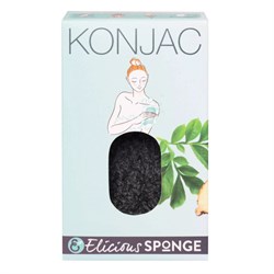 KONJAC SPONGE CORPO  EXTRA SPESSA  - CARBONE DI BAMBOO Elicious