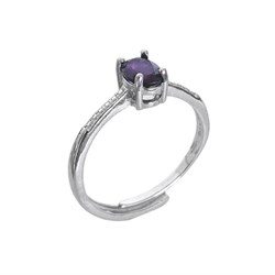 ANELLO CON SOLITARIO DI AMETISTA *Non più assortito