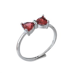 ANELLO  TOI ET MOI  CON GRANATO ROSSO *Non più assortito