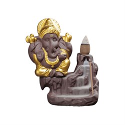 BRUCIA INCENSO BACKFLOW IN CERAMICA - GANESH Oro Incensi & Accessori
