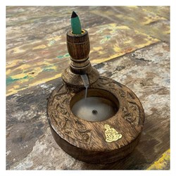 BRUCIA INCENSO BACKFLOW LEGNO DI MANGO - BUDDHA Incensi & Accessori