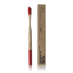 SPAZZOLINO DA DENTI IN BAMBOO - SETOLE MORBIDE Rosso Himalaya