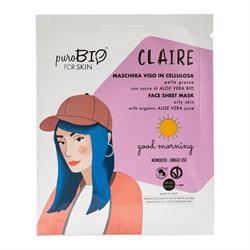  CLAIRE  MASCHERA VISO IN CELLULOSA PELLE GRASSA 1 - Good Morning PuroBio