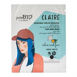  CLAIRE  MASCHERA VISO IN CELLULOSA PELLE GRASSA 3 - Relax and Fun PuroBio