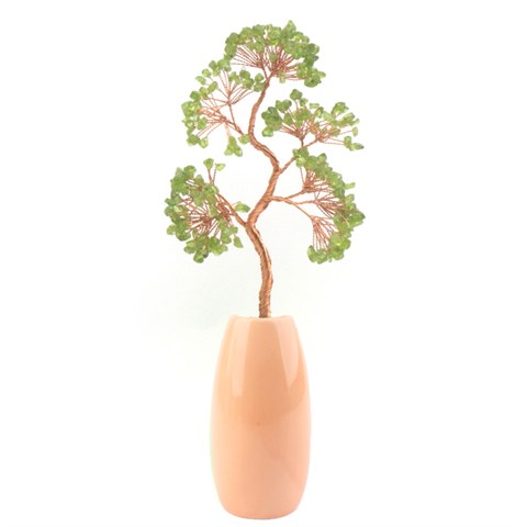 ALBERO DI CRISTALLI CON VASO SALMONE - OLIVINA
