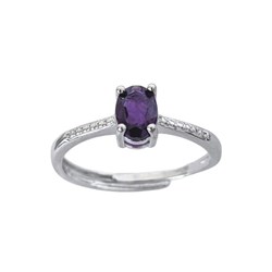 ANELLO CON SOLITARIO DI AMETISTA *Non più assortito