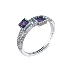 ANELLO  TOI ET MOI  CON AMETISTA *Non più assortito