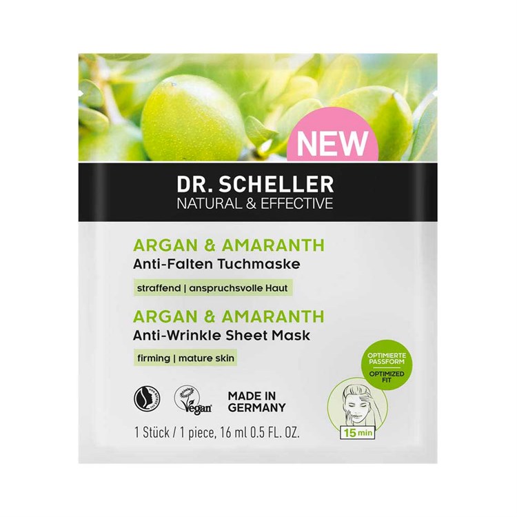 ARGAN & AMARANTO - MASCHERA IN TESSUTO ANTI-RUGHE Dr. Scheller Dr. Scheller