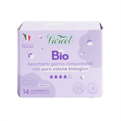 bio assorbenti compostabili giorno con ali vivicot
