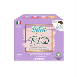 bio assorbenti compostabili notte con ali vivicot