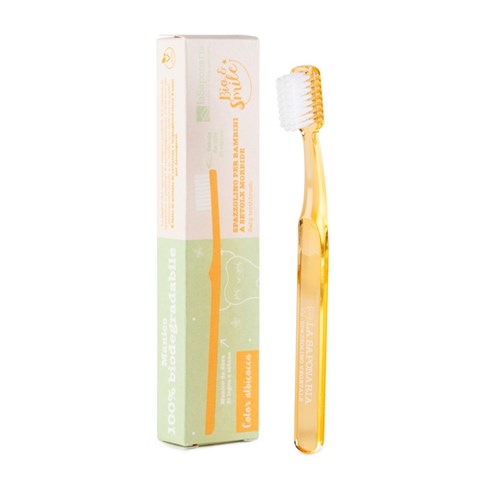 BIO & SMILE - SPAZZOLINO BIMBI IN FIBRA VEGETALE ALBICOCCA