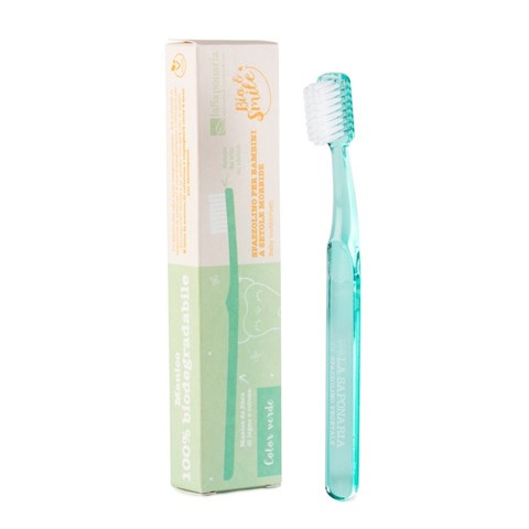BIO & SMILE - SPAZZOLINO BIMBI IN FIBRA VEGETALE VERDE