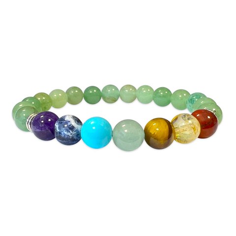 BRACCIALE 7 CHAKRA - AVVENTURINA VERDE