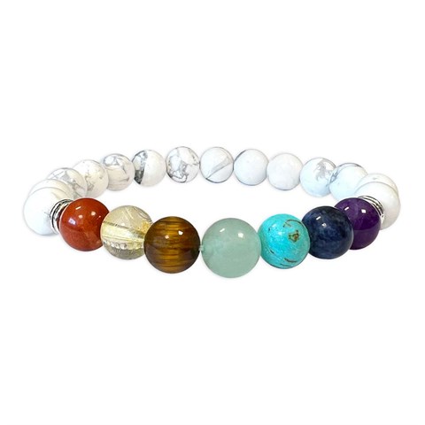BRACCIALE 7 CHAKRA - HOWLITE