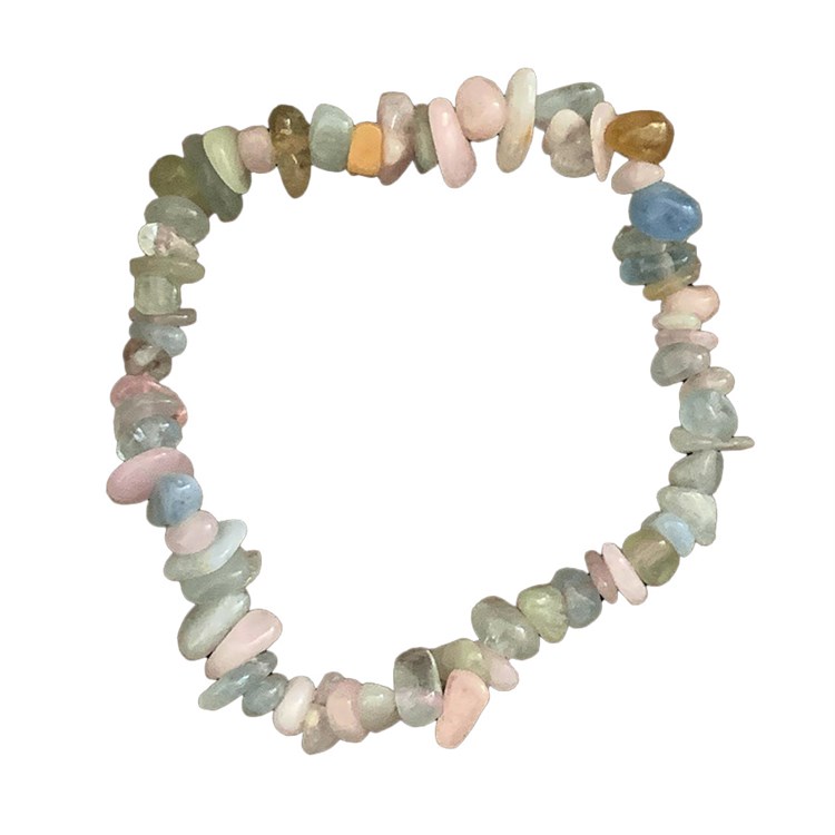 BRACCIALE BERYL CHIPS - ACQUAMARINA & MORGANITE Cristalli e altro Cristalli e altro