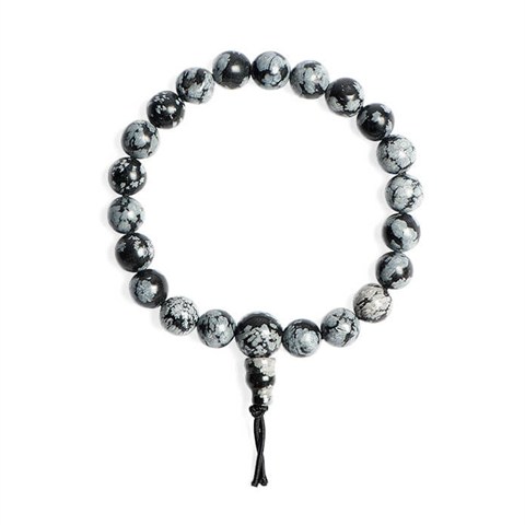BRACCIALE POWER - OSSIDIANA FIOCCHI DI NEVE