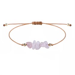 BRACCIALE CHIPS LINE - QUARZO ROSA Cristalli e altro