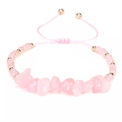 BRACCIALE CHIPS CROWN - QUARZO ROSA Cristalli e altro