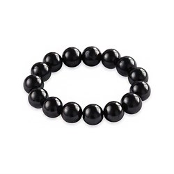 BRACCIALE DI SHUNGITE - PERLE TONDE 12 mm Cristalli e altro