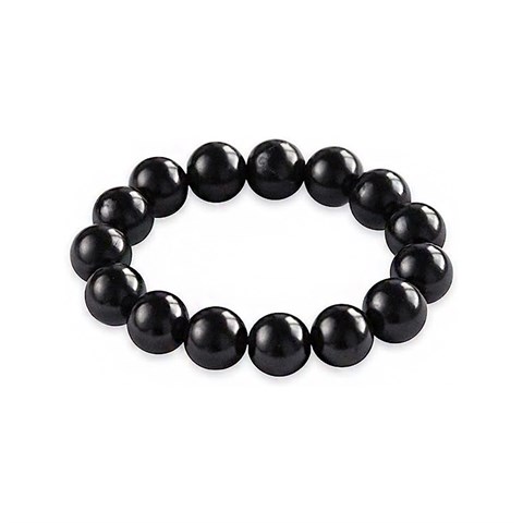BRACCIALE DI SHUNGITE - PERLE TONDE 12 mm