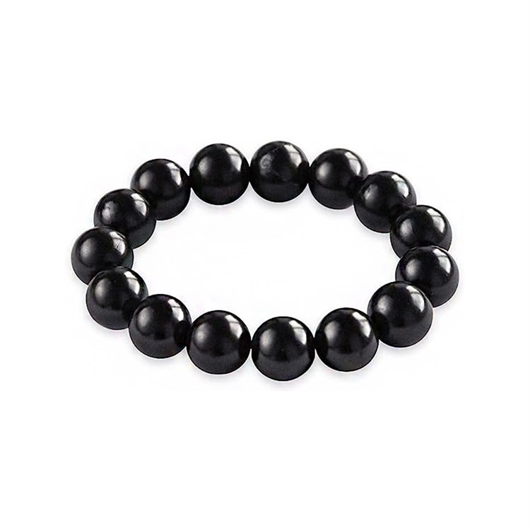 BRACCIALE DI SHUNGITE - PERLE TONDE 12 mm Cristalli e altro Cristalli e altro