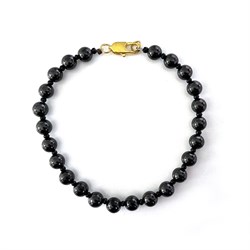 BRACCIALE DI SHUNGITE - PERLE 6 mm & MARMO NERO Cristalli e altro