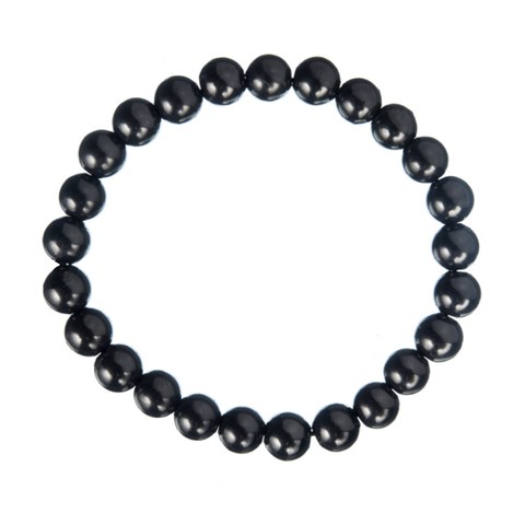 BRACCIALE DI SHUNGITE - PERLE TONDE 8 mm