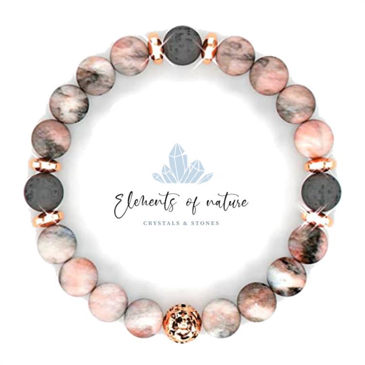 BRACCIALE DIASPRO ZEBRA ROSA zzz Elements of Nature zzz Elements of Nature