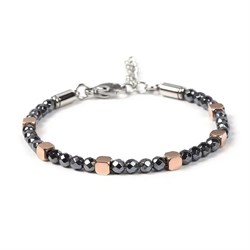 bracciale ematite cube rose gold